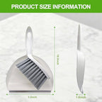 Mini Broom and Dustpan Set,Hand Broom with Dustpan Combo Nesting Snap-On Handheld Dust Pan and Brush Set, Small Broom and Dustpan Set for Kitchen, Desktop, Pet, Floor, Sofa, Grey White