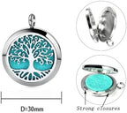 Aromatherapy Essential Oil Diffuser Necklace Tree of Life Pattern Stainless Steel Locket Pendant