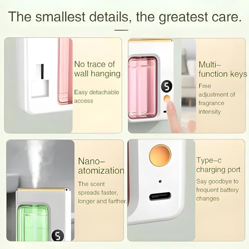 Automatic Aromatherapy Diffuser, Essential Oil Diffusers for Home, Digital Display Version of Aroma Diffuser, Replaceable Scent Diffusers for Home, Essential Oil Diffuser (Jasmine)