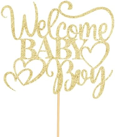 Welcome Baby Boy Cake Topper-aby Shower Cake Pick-Oh Baby Cake Toppers-Gender Reveal Party Decorations