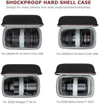 Ginsco Hard Shell Protect Case for Camera Lens, Compatible with Canon EF24-70mm/EF16-35mm/EF 100mm f2.8L, Sony FE24-70mm 2.8GM/FE16-35 GM/FE85 1.4GM, Shockproof Travel Carrying Bag 89mm Dia x 156mm L