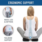 Everlasting Comfort Car Seat Cushion for Driving - Wedge Car Cushion for Office, Travel, Gaming Chair Memory Foam Driver Booster for Short People, Non-Slip, Washable Cover, Back & Sciatica Relief