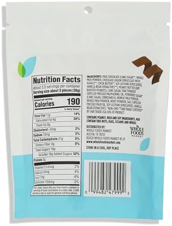 365 by Whole Foods Market, Mini Milk Chocolate Peanut Butter Cups, 4.7 Ounce