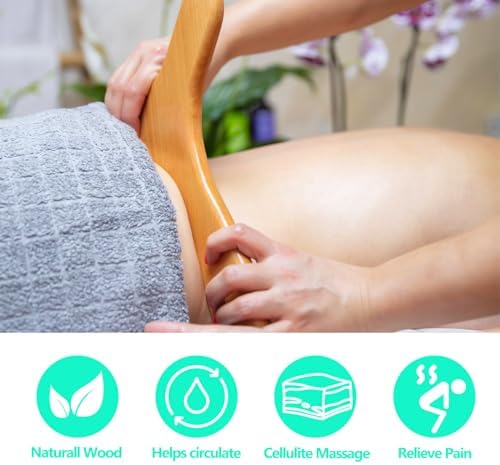 AICNLY 4 Pcs Wood Therapy Massage Tools for Body Shaping, Lymphatic Drainage Massager, Maderoterapia kit, Wooden Massage Roller, Anti-Cellulite Massager, Body Sculpting Tools Set