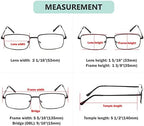 Eyekepper 3-pack Readers Rectangular Spring Temple Large Metal Reading Glasses Men Black +3.0
