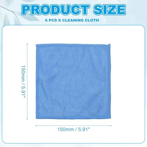 PATIKIL Glasses Cleaning Cloth 5.91" x 5.91", 6 Pcs Microfiber Eyeglasses Cleaner Cloths Soft Absorbent Rags for Camera Len Eyeglass Screens Phones Smart Devices, Blue