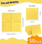 50 Pieces 2-ply Yellow Napkin Disposable Cocktail Napkins Beverage Napkins Dessert Napkins Paper Napkins for Wedding Birthday Party Paper Dinner Napkins