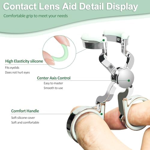 Contact Lens Applicator Tool — Eye Contact Removal Tweezers, Scleral Lens Inserter, Contact Lens Case, Contact Lens Eyelid Wearingtool for Travel