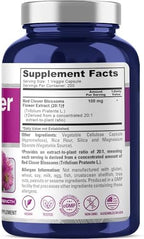 NusaPure Red Clover Blossoms Capsules, 100 mg, 200 Veg Capsules (Non-GMO, Vegan)