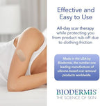 EpiDerm Silicone Gel Scar Small Strips - Premium Fabric-Lined Silicone Scar Sheets for Small Scars - Non-Medicated, Washable & Reusable Scar Tape - Gentle on All Skin Types - 3-Pack, Natural Tone