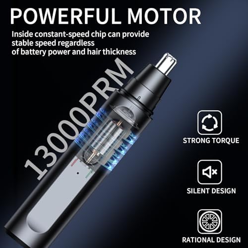 Nose Hair Trimmer for Men Women, USB Rechargeable Electric Ear Nose Hair Trimmer Clipper, Professional IPX7 Waterproof Dual Edge Blades for Easy Cleaning