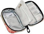 Elegant Lotus Flowers Crane Travel Pill Organizer Case Box Container Weekly Portable Vitamin Medicine Holder Storage Bag with Zipper Removable