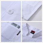 Men's Chef Coat Uniform Short Sleeve Cook Jacket Restaurant Kitchen Work Clothes