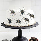 Ercadio 40Pcs Edible Halloween Spider Cupcake Toppers Edible Spider Cake Drink Topper Picks Horror Spiders Cupcake Decors for Halloween Theme Baby Shower Party Decoration