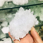 Natural White Ghost Quartz Crystal Cluster Crystals raw Gemstone Specimen for Home&Office Decoration fengshui(600 700g)