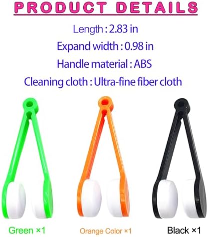 Sun Glasses Eyeglass Cleaning Soft Brush Tool Mini Microfiber Portable Sunglasses Spectacles Cleaner Cleaning Clip-3 Pieces
