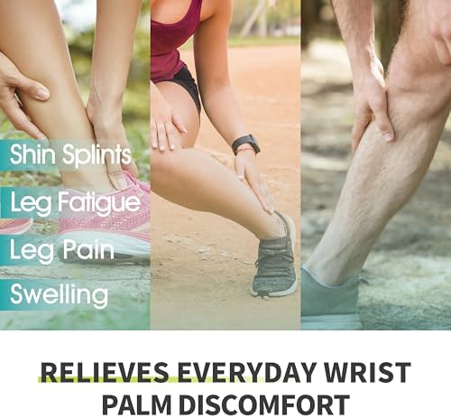 Vital Salveo Graphene Dual-V Calf Compression Sleeves - Comfort Support for Muscle Pain Relief, Shin Splints.(1 Pair)