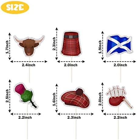 Scotland Themed Cupcake Toppers, Scottish Sign - Western Cowgirl Birthday Party Decor - Scottish Baby Shower Party Decoration