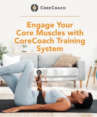CoreCoach Pressure Biofeedback Device for Home Use - For Core Strength Training & Lower Back Support System with Lumbar Air Pillow, Waist Belt, & Carrying Bag