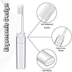 Rtteri 50 Pcs Travel Toothbrush Kit Bulk Folding Tooth Brush with Cover Transparent Potable Travel Size Mini Toothbrush Small Foldable Manual Tooth Brushes for Adult Camping School (Clear)