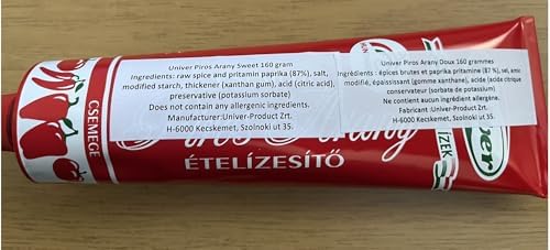 (Pack of 3) Authentic Univer Piros Arany Red Gold Hungarian Paprika Paste MILD SWEAT Csemege 3x160g