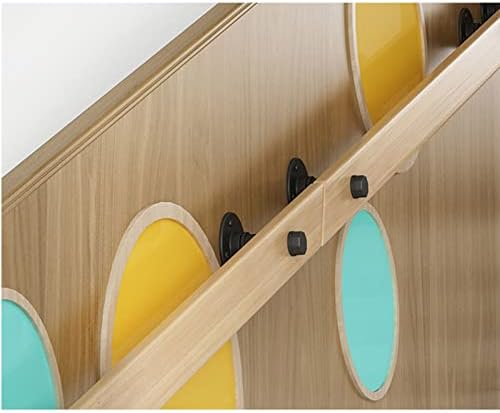 1Ft-20Ft Wood Stair Handrails with Wrought Iron Brackets Fitting, Home Against The Wall Safety Banister Kit Loft Elderly Railing Handrail Corridor Support Rod/14Ft/420Cm