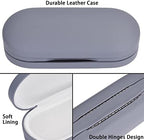 Muf 2 in 1 Double Sided Portable Contact Lens Case and Eyeglasses Case,Dual Use Design with Built-in Mirror,Tweezer and Contact Lens Solution Bottle Included for Travel Kit,Grey