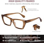 DOOViC 3 Pack Fashion Reading Glasses for Women Trendy Cat Eye Blue Light Blocking Computer Readers