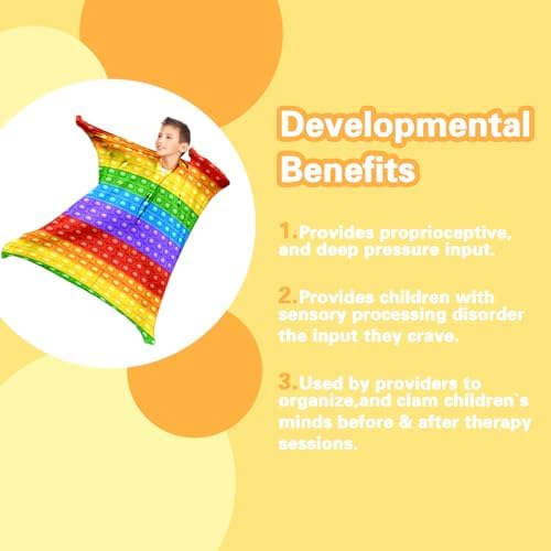 Autism Rainbow Movement Stretchy Sensory Body Socks - ADHD and Improve Sensory Processing Sox - Help Children with Autism (Medium)