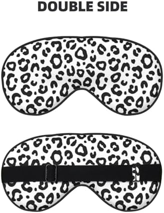Sleep Eye Mask Black and White Leopard Sleep Mask for Women Men Comfortable Eye Mask with Adjustable Strap Soft Eye Cover Blindfold for Travel Yoga Nap Shift Work