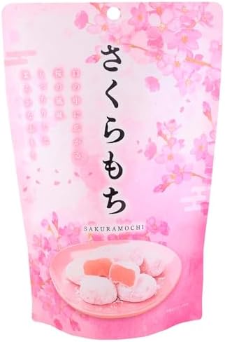 Sakura Mochi Premium Traditional Japanese Rice Cakes, 130g, Soft Chewy Wagashi Food Sweets Estala