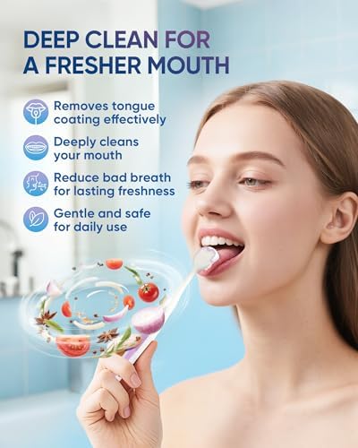 BodyAccel Tongue Cleaner Gel with Tongue Brush – Fresh Breath Oral Care Kit – Tongue Scraper Gel Set for Bad Breath Removal, Maintain Oral Health