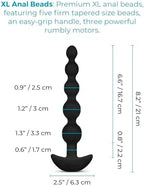 b-vibe Vibrating Anal Beads - Cinco Remote Control Butt Plug Beads Silicone Anal Toys - Black