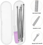 KOMBIUDA Stainless Steel Earwax Removal Kit with Smooth Surface Ear Picks for Comfortable Ear Cleaning and Itch Relief for Home and Travel