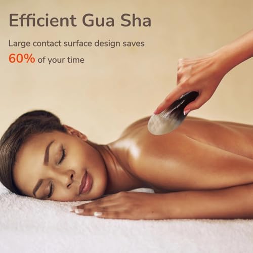 Guasha Scraping Massage Tools,Ox Horn Body Gua Sha Tool, for Physical Therapy, Body Acupuncture Therapy Scraper Deep Tissue Massage Muscle Relief Scraper for Back, Arms, Neck, Legs, Shoulder (2Pcs)