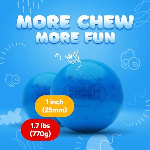 Gumballs for Gumball Machine - 1 Inch Double Bubble Gumballs - Berry Blots Big Gum Balls in Resealable Bag - 1.7 Lb Gumball Machine Refills - 96 Pcs Giant Gumballs - Bulk Gum for Kids - Assorted Gum Refill