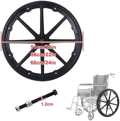 WORDFUN 2 Pcs Wheelchair Wheels Replacement, Rear Wheel for Rollators and Manual Wheelchairs, Antislip Wearresistant Solid Wheel, Tires Wheels Assembly, Silence, Easy to Scroll