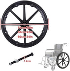 WORDFUN 2 Pcs Wheelchair Wheels Replacement, Rear Wheel for Rollators and Manual Wheelchairs, Antislip Wearresistant Solid Wheel, Tires Wheels Assembly, Silence, Easy to Scroll
