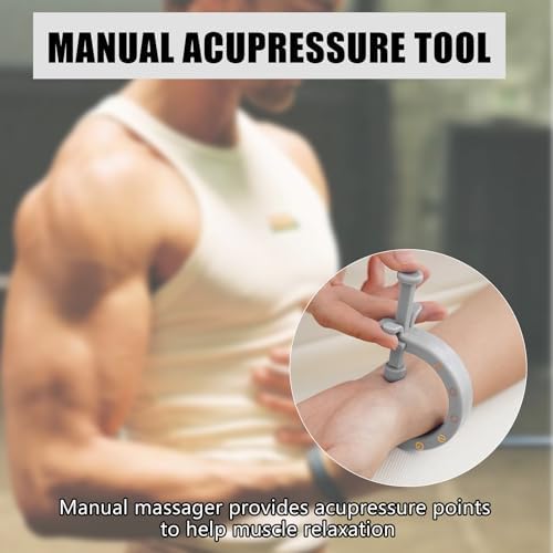 2PCS Acupuncture Clip Tool, Migraine Relief Hand Clip, Compact Pressure Point Massage Tool, Portable Pressure Point Clip for Hand Foot Ear Migraine Relief, Light Gray