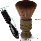 Barber Neck Duster Brush - Borogo Professional Barber Hair Cutting Cleaning Hairbrush Styling Tool (Neck brush+Black brush)