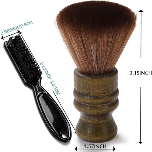 Barber Neck Duster Brush - Borogo Professional Barber Hair Cutting Cleaning Hairbrush Styling Tool (Neck brush+Black brush)