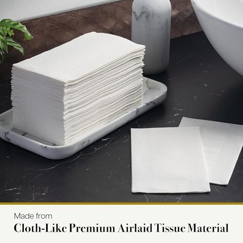 Artstyle Disposable Hand Towels for Bathroom, White Linen-Feel Guest Towels, Soft and Absorbent Dinner Paper Napkins, 12-inch x 17-inch, 500 ct.