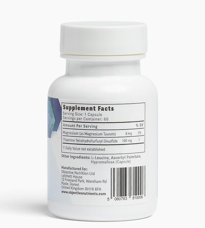 Thiamax Vitamin B1 (Thiamine TTFD), The Original, No Toxic Fillers, Supports Energy Metabolism, High Dose, Third Party Tested, All Active Ingredients 100mg, 60 Count