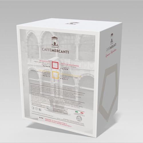 Caffe Mercanti ESE (Easy Serve Espresso) Rossa Italian Coffee Pods in Filter Paper - 44mm, 150 Pods - Italiano Caffe Filter Paper - Non-GMO