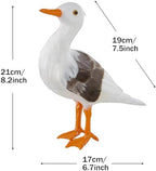 White Seagull Nautical Decor, Life Like Feathered Sea Bird Statue for Home Table Christmas Decorations （2pieces）
