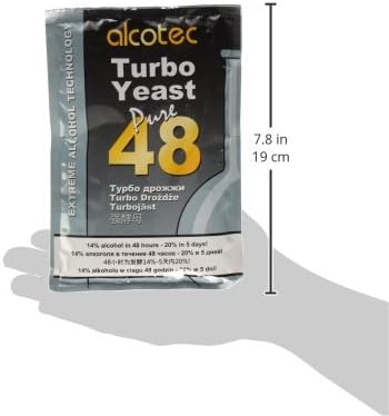 Alcotec 48 Hour Turbo Yeast | Brewers Yeast Powder| Wine Yeast for Wine Making | Instant Dry Yeast | nutritional yeast | 135g (4 Packs)