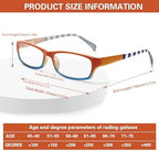 Kerecsen Computer Reading Glasses for Women Blue Light Blocking Glasses for Reading Fashion Pattern Print Eyeglasses for Womens(Mix Color -5, 2.00)