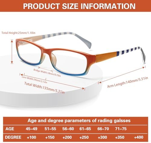Kerecsen Computer Reading Glasses for Women Blue Light Blocking Glasses for Reading Fashion Pattern Print Eyeglasses for Womens(Mix Color -5, 2.00)