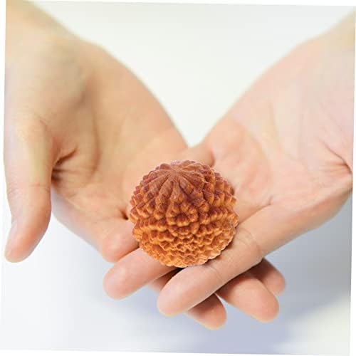 Durian-Shaped Wooden Hand Massage Balls Set of 2 Compact Fitness Hand Therapy Balls Rolling Massager for Muscle Relaxation Stress Relief and Home Decoration 1.57 Inch