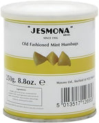 Jesmona Old Fashioned Mint Humbugs Candy Tin 250g (8.8 Oz) - English Hard Boiled Sweets with Toffee Center, Resealable British Hard Candy Gift Tin, Imported Confectionery Treat from England, UK